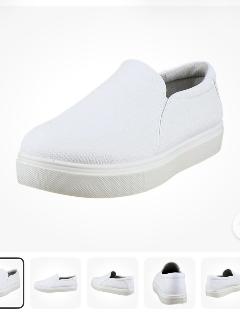 Dr Scholl’s White Canvas Slip-On Madison Cloud Shoes Sneakers New Boxed 7 Wide